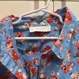 Lucky Brand Blue Floral Button-Up Shirt, Women's Size M, Made in Indonesia